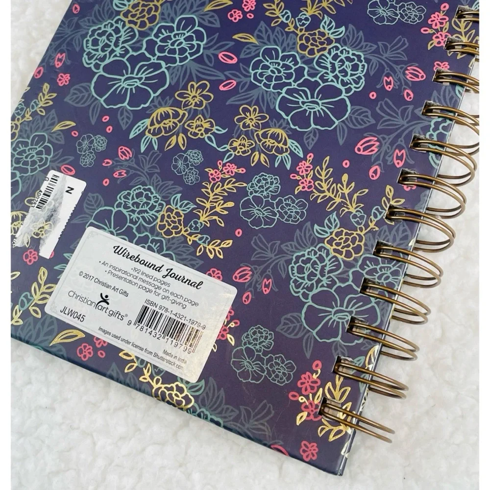 (NWT) CHRISTIAN ART GIFTS • Floral Inspirational Quote Spiral Lined Notebook